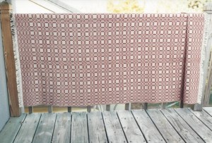 Overshot Throw woven in wool and cotton