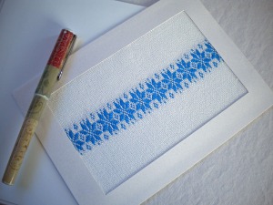 Handwoven Notecard with Star Motif