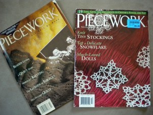 Piecework Magazine Jan/Feb 1996 (left) and Nov/Dec 2004 (right)