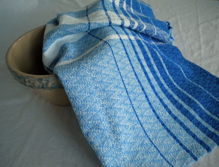 Cottolin Towel in Blue and White Point Twill