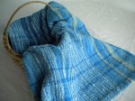 Textured Cotton Towel in Shades of Blue