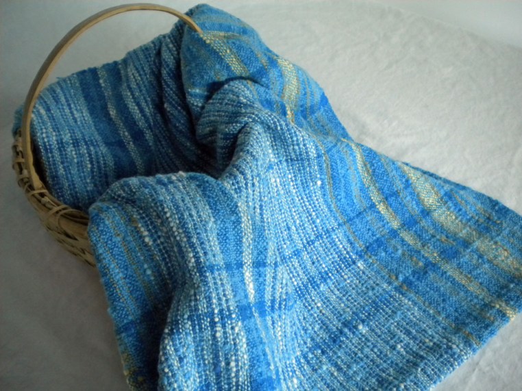 Textured Cotton Towel in Shades of Blue