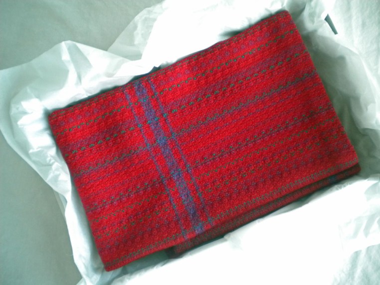 Point Twill Towel in Reds and Lavendar