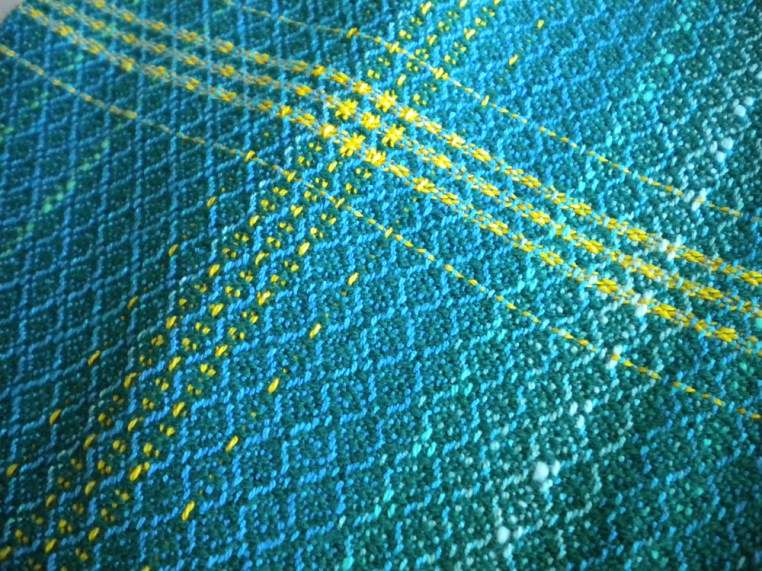 Point Twill Towel in Greens and Blues