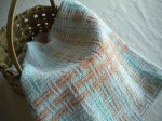 Bronson Lace Towel in Ice Blue and Tan