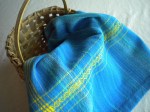 Cotton Towel in Turquoise and Gold