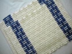 Cotton Placemats in Cream and Blue