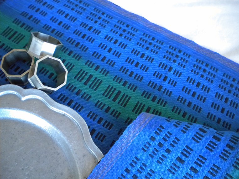 Double Weave Runner in Blue and Navy