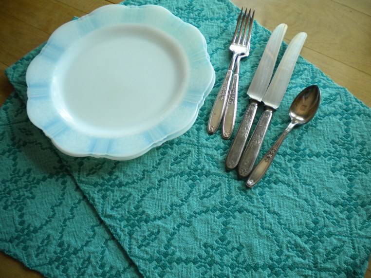 Emerald and Jade Doubleweave Placemats