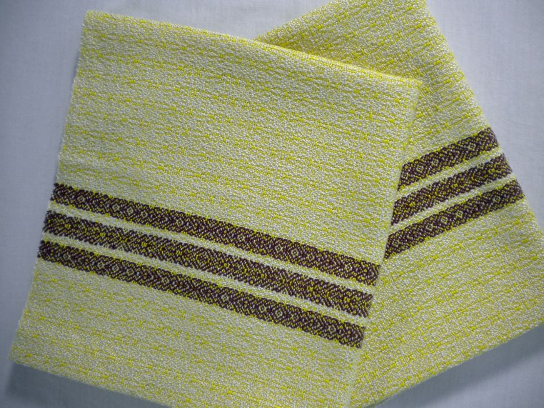 Lemon and Wine Red Cotton Napkins