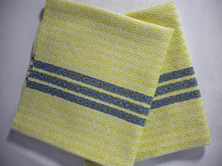 Lemon and Royal Blue Cotton Napkins