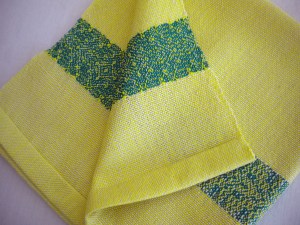 Lemon and Jade Cotton Napkins