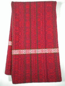 Red and Plum Towel woven "as drawn in."