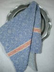 Cotton and Linen Kitchen Towel in Blue and Natural