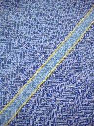 Cotton and Linen Kitchen Towel in Royal and Natural