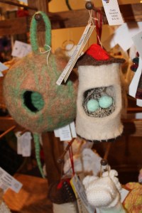 Felted Bird House Ornaments