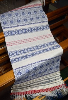 First hanging cloth fresh off the loom