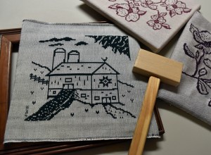 Damask waiting to be framed